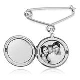 Broche Relicário Personalizado Buquê Noiva Ou Lapela Noivo 
