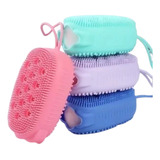 Bucha Esponja Escova De Banho Silicone Com Porta Sabonete