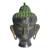 Buda Cabeça Bronze 19 Cm Escultura Decoraçao 