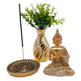 Buda Hindu Tibetano Porta Incenso Incensário Vaso Decorativo