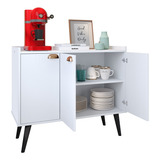 Buffet 3 Portas Truzzi Para Cantinho Café Com Pés Retrô