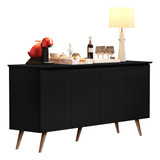 Buffet Aparador 4 Portas Encanto Retrô Pé Palito Promo