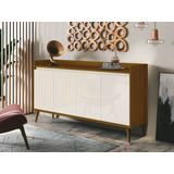 Buffet Aparador Balcão 4 Portas Para Sala Jantar Estar Freijó Off White Retrô Moderno Promoção