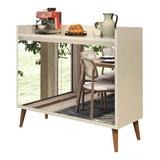 Buffet Aparador Retrô Espelho Delux 2 Portas Off White