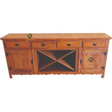 Buffet Balcão Com Adega Madeira De Demolição Peroba Rosa