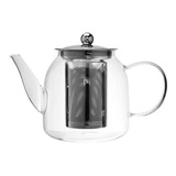 Bule Chá Vidro Borossilicato Infusor Inox 800ml Mimo Style