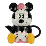 Bule E Xícara Minnie Mouse Corpo Porcelana Disney Oficial