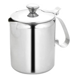 Bule Leiteira Leite Café Aço Inoxidável 750ml Com Tampa 