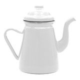 Bule Para Café Chá Retrô Ferro Esmaltado 1 Litro Mimo Style Cor Branco