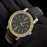 Bulgari Bb42 , Automático , Pulseira De Couro Em 12x S/juros
