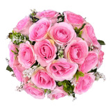 Buquê De Noiva Artificial Rosa E Branco Casamento Civil
