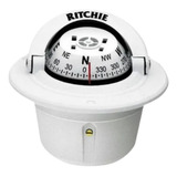 Bússola Náutica De Embutir F50 Branca / Preta Lancha Barco