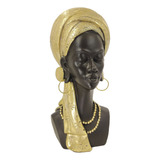 Busto Africana Resina Mulher Negra Boneca Estátua Estatueta