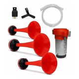 Buzina 3 Cornetas E Compressor 12v Tipo Caminhão Vt064