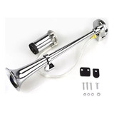 Buzina Ar C/ Compressor 12v Metal Cromada Marítima Caminhão
