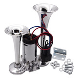 Buzina Ar C/ Compressor 24v Metal Cromada Caminhões