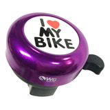 Buzina Bicicleta Bike Trimtrim Campainha Sino Retro Aluminio Cor Violeta I Love My Bike