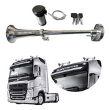 Buzina Marítima Corneta Cromada Inox 12v Caminhão Compressor