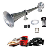 Buzina Marítima Corneta Cromada Inox 12v Caminhão Compressor