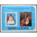 C5809 Sierra Leoa - Princesa Diane Bloco Yvert Nº 6 De 1982