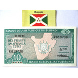 C8942 - Burundi - Cédula De 10 Francos De 1981 Em Perfeito E