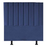 Cabeceira Cama Box Premium Estofada Carla 90cm Suede Azul