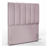Cabeceira Estofada Cama Box Solteirão Dália 110cm Suede Rose