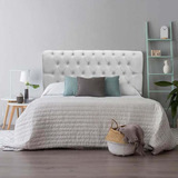 Cabeceira Estofada Paris 160cm Queen Capitonê Corino Branco