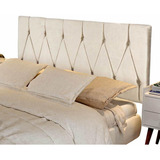 Cabeceira Estofada Suspensa Suede P/ Cama Casal 1,40 Classic Cor Areia