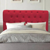 Cabeceira Paris Capitonê 160cm Queen Size Corino Vermelho