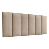 Cabeceira Queen Bege Suspensa 1,60cm Estofada Suede Cama Box