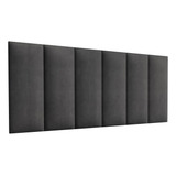 Cabeceira Queen Cinza Suspensa 1,60 Estofada Suede Cama Box