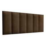 Cabeceira Queen Marrom Suspensa 1,60 Estofado Suede Cama Box