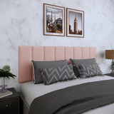 Cabeceira Rr Shopp Cama Box Cabeceira Em Módulos Estofados Cama Queen 1,60 Metros Largura 8 Módulos Estofados 160cm X 54cm Tecido Suede Cor Rosa