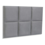 Cabeceira Solteiro 90x60 Cama Box Modulada Retangular Blu Cor Suede Cinza