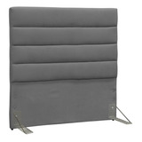Cabeceira Solteiro Greta 90cm Suede Liso Cinza - D'monegatto