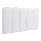 Cabeceira Solteiro Modulada Nuvem Cama Box 100 Cm X 60 Cm Cor Corino Branco
