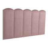 Cabeceira Solteiro Veludo 100x60 Cama Box Modulada Nuvem Cor Veludo Nude