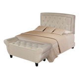 Cabeceira Veneza Estofada E Baú Recamie Para Cama Box 140cm