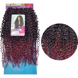 Cabelo Orgânico Cacheado Nathaly Fibra Premium Bio 80cm 300g Cor Preto Ombre Marsala 1b Burg