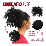 Cabelo Organico Coque Cacheado Curto Afro Puff Com Regulador Cor Castanho Escuro Cor 02