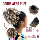 Cabelo Organico Coque Cacheado Curto Afro Puff Com Regulador Cor Loiro Medio Com Californiana Platinado Cor 12t88