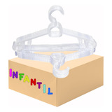 Cabide Infantil De Acrilico Antideslizantes Kit 100 Cabides