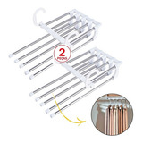 Cabide Inox Calças 5 Divisorias Organizador Multifuncional