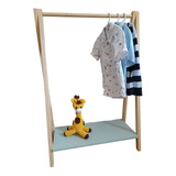 Cabideiro Infantil De Madeira Multiuso