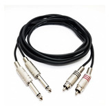 Cabo 2 P10 Mono X 2 Rca 2 Metros Excelente Qualiade Metal