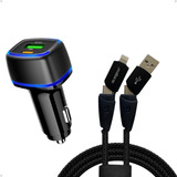 Cabo 4em1 Usb 1m Carregador Veicular