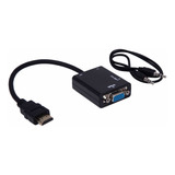 Cabo Adaptador Conversor Hdmi Para Vga Com Saída P2 De Áudio