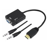 Cabo Adaptador Conversor Hdmi Para Vga Monitor Audio C/ P2