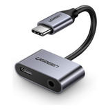 Cabo Adaptador Duplo Tipo C Para P2 3.5 Mm E Usb C